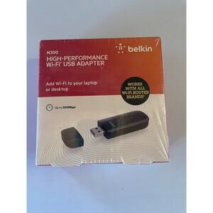 Belkin N300 High Performance Wireless Wi-Fi USB Adapter New NIB